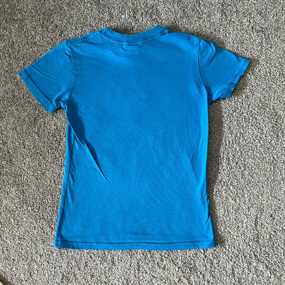 Vintage Varsity cheer shirt womens medium blue short sleeve sporty USA 90s - Picture 3 of 8